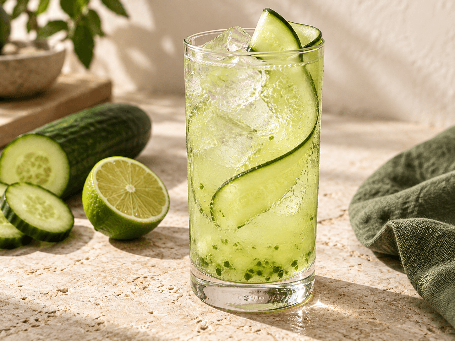 AI illustration of Cucumber garden fizz