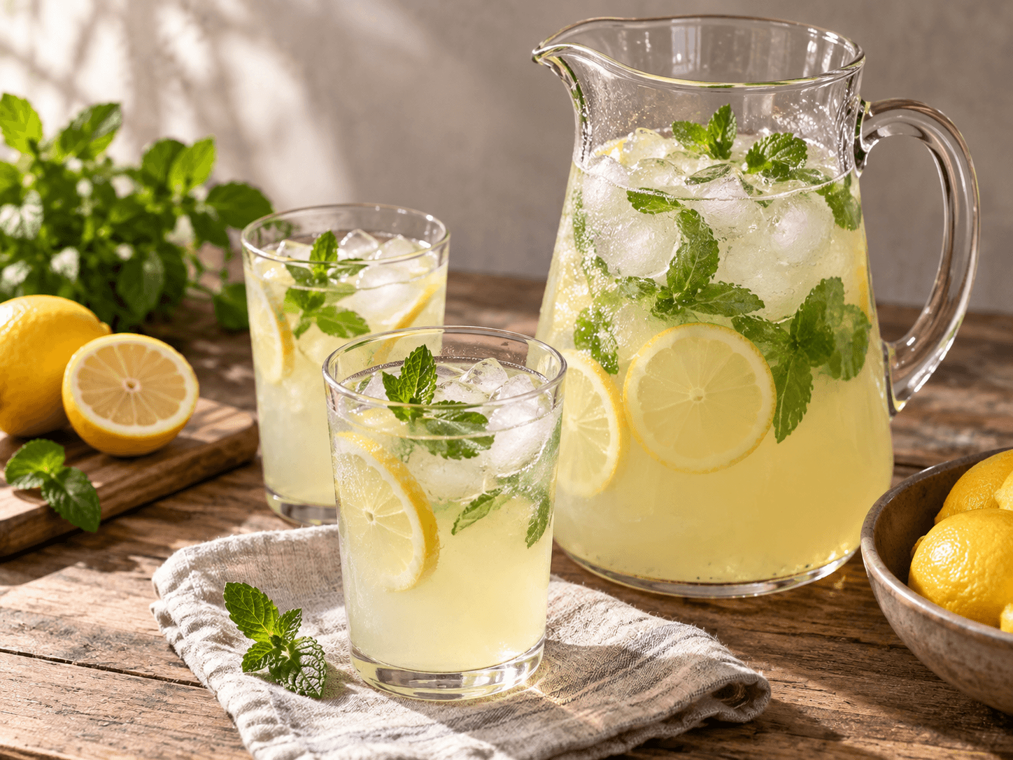 AI illustration of Fresh mint lemonade
